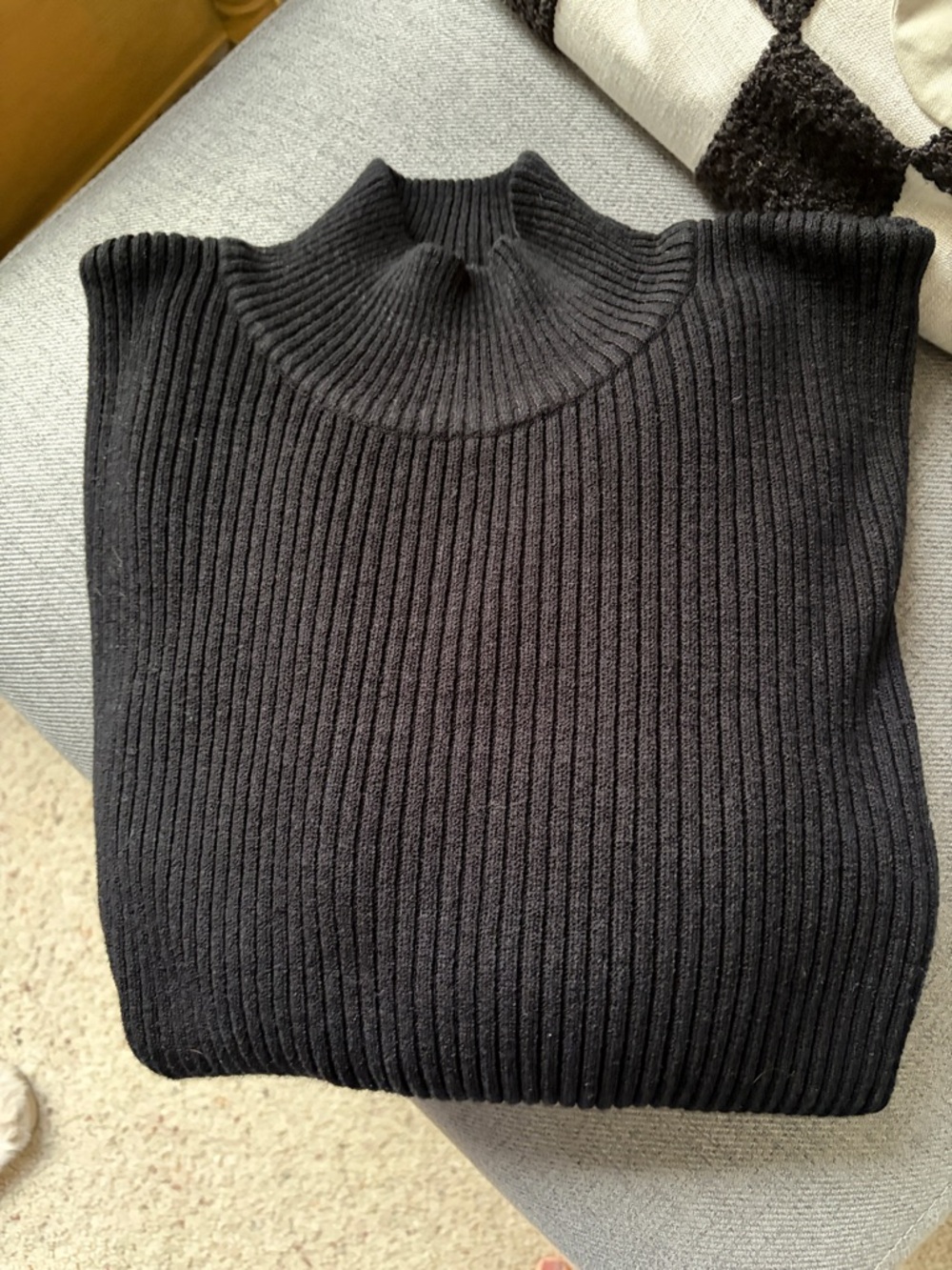 Talbots Black Ribbed Turtleneck Sweater